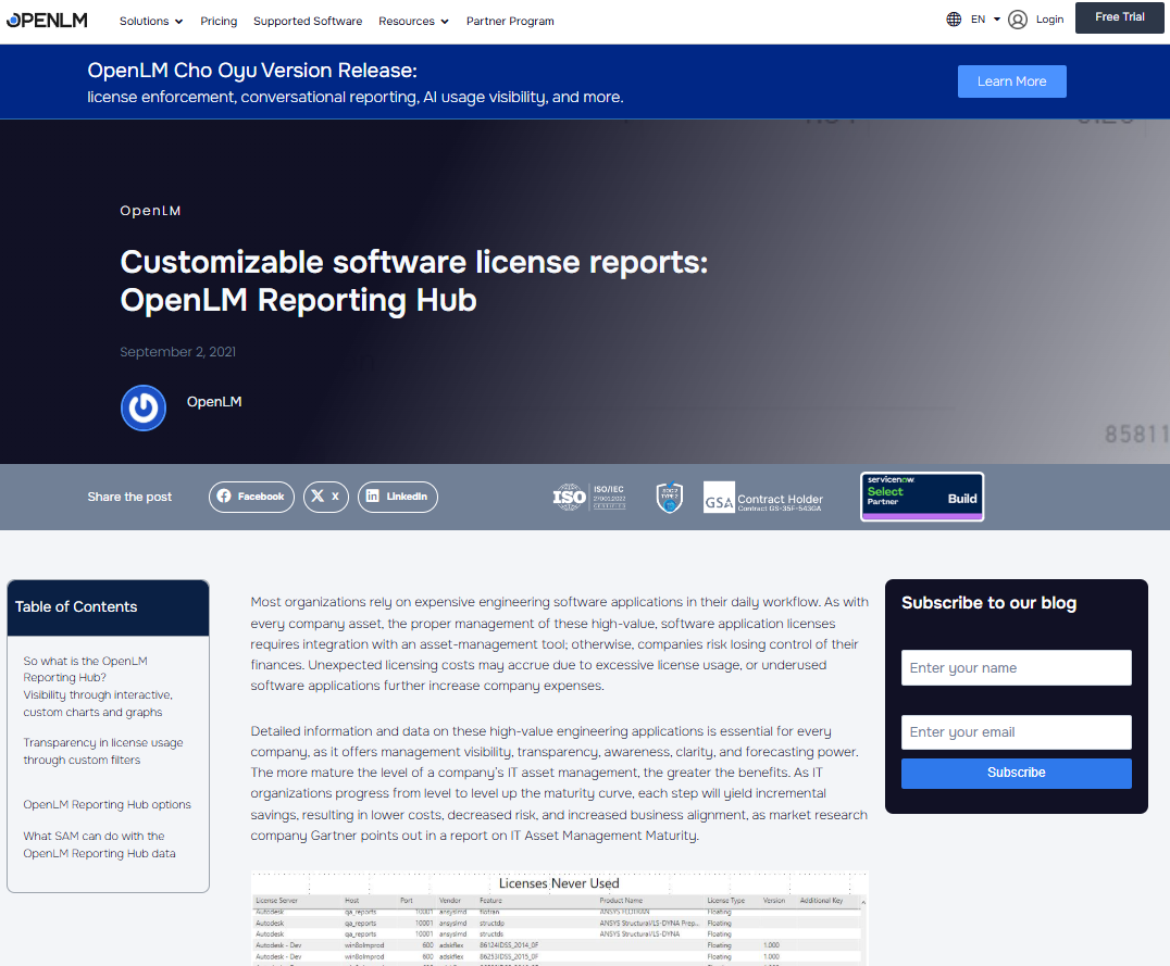 OpenLM Reporting Hub product preview